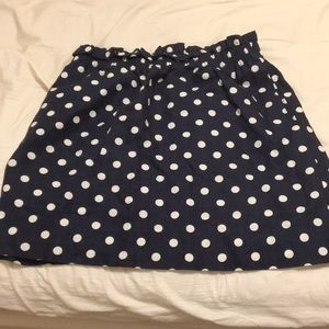 Jcrew Navy polka dot skirt